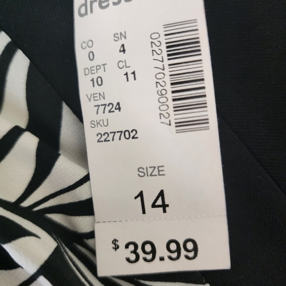 Scarlett Shift Keyhole Back Tie Abstract Tie Back Short Sleeve Dress Size 14 NWT - Picture 9 of 12